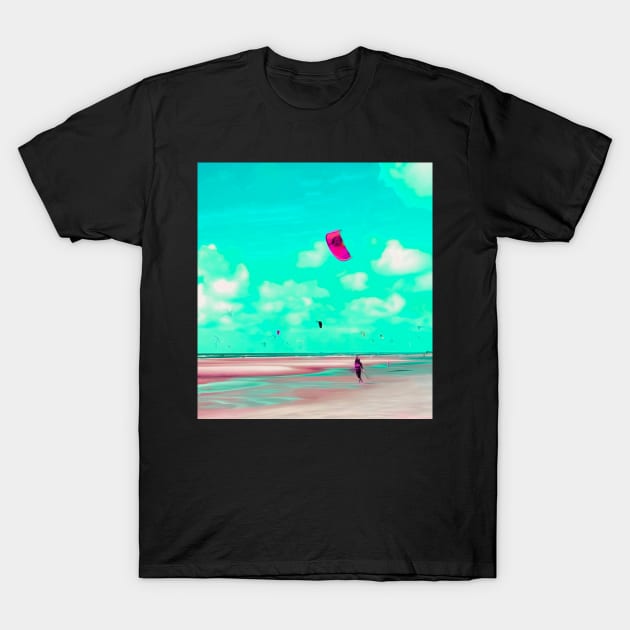 Lonely Kite Beach No. 2 T-Shirt by asanaworld